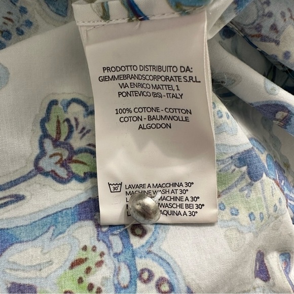 Caliban Blue and White Printed Blouse 3/4 Sleeve Size 40 eur 4 US - Picture 5 of 9